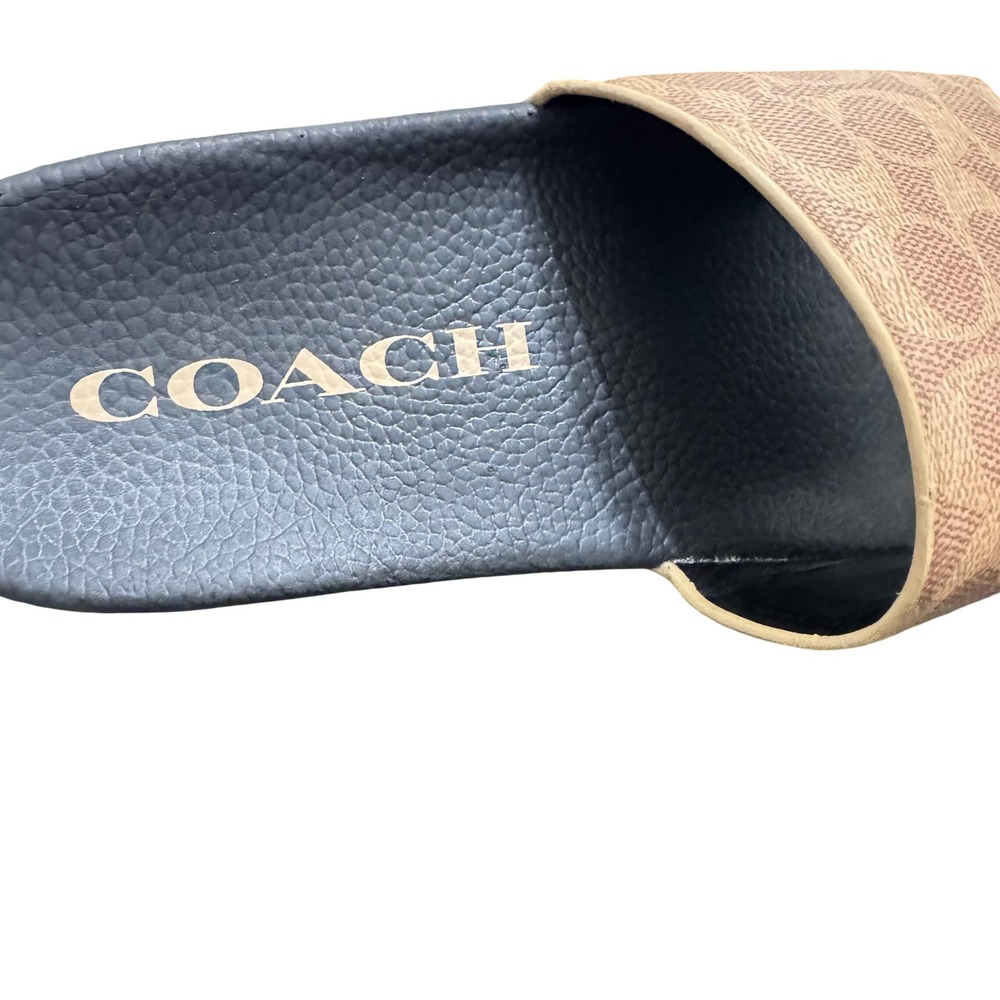 Coach Udele Slide Sandals Womens Size 10 Tan Brown Signature Coated Canvas G3759 - Picture 5 of 9